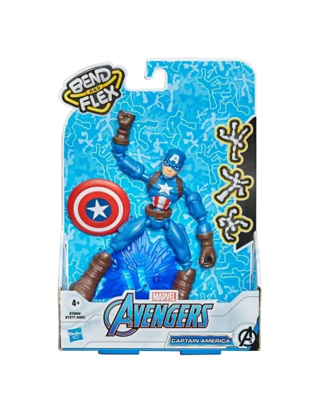 Figura de Acción Marvel Bend And Flex Capitan America 15 Cm