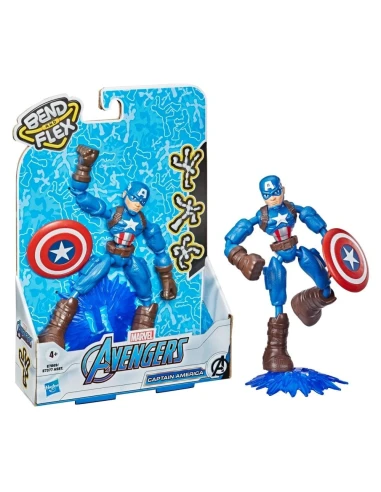 Figura de Acción Marvel Bend And Flex Capitan America 15 Cm