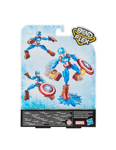 Figura de Acción Marvel Bend And Flex Capitan America 15 Cm