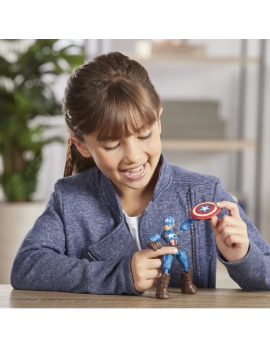 Figura de Acción Marvel Bend And Flex Capitan America 15 Cm