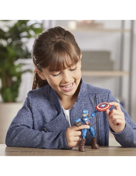 Figura de Acción Marvel Bend And Flex Capitan America 15 Cm