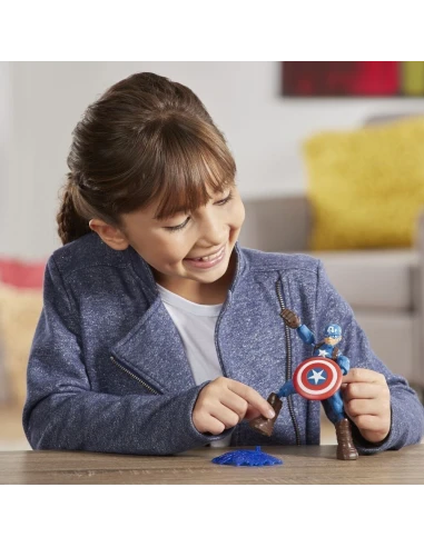 Figura de Acción Marvel Bend And Flex Capitan America 15 Cm