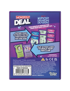 Juego de Cartas Monopoly Deal KPop Demon Hunters 2
